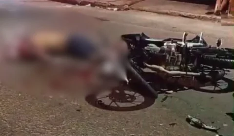 Vídeo: motociclista morre instantaneamente após colisão frontal com outra moto no Novo Israel