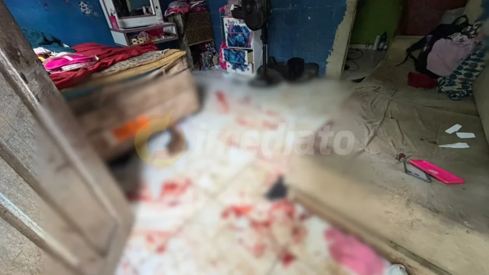 VEJA O VÍDEO: imagens mostram quarto coberto de sangue após homem matar ex-companheira com mais de 20 facadas