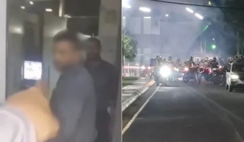 Veja o vídeo: motociclistas de app realizam ‘buzinaço’ em frente a condomínio onde entregador foi agredido na zona Norte