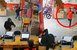 Vídeo forte: funcionário de mercado quase decepa braço de ladrão durante tentativa de assalto no Amapá