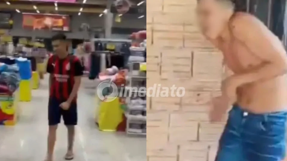 VEJA VÍDEO: Homem suspeito de importunação sexual em supermercado é submetido a ‘tribunal do crime’ e torturado em Manaus