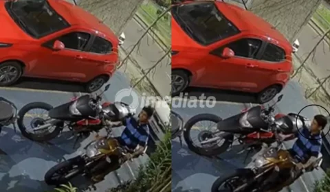 VEJA VÍDEO: Câmera registra moto sendo furtada por criminoso durante a madrugada em frente à residência na zona leste de Manaus