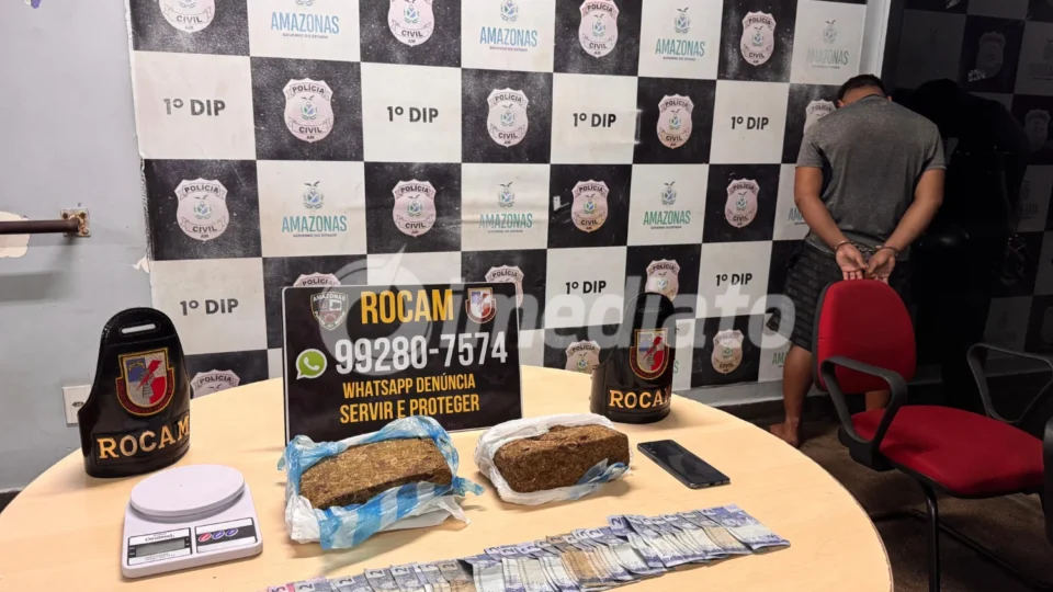 Homem é detido após ROCAM apreender drogas dentro de adega no bairro Mundo Novo, em Manaus