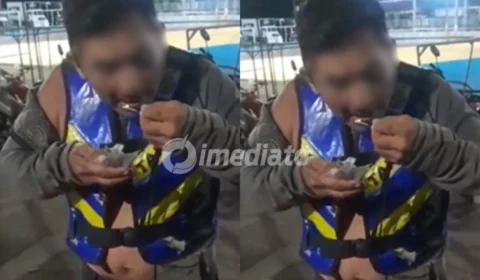 VÍDEO: Mototaxista é filmado consumindo ‘substância suspeita’ antes de pilotar moto em Manaus