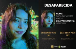 PC-AM divulga imagem e pede ajuda para localizar jovem desaparecida no bairro Mauazinho, em Manaus