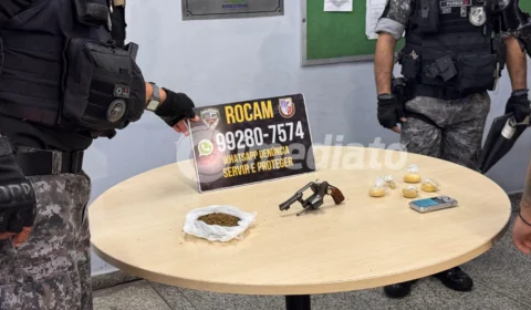 ROCAM prende ‘DG da Compensa’ com drogas, arma e balança de precisão após denúncia anônima em Manaus