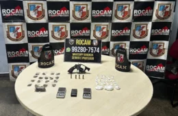 ROCAM apreende arma com numeração suprimida e grande quantidade de drogas durante patrulhamento no bairro União