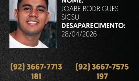 Homem de 29 anos desaparece após sair de casa na zona sul de Manaus