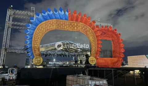 Confira como está a montagem da megaestrutura do Norte Bumbás na Arena da Amazônia