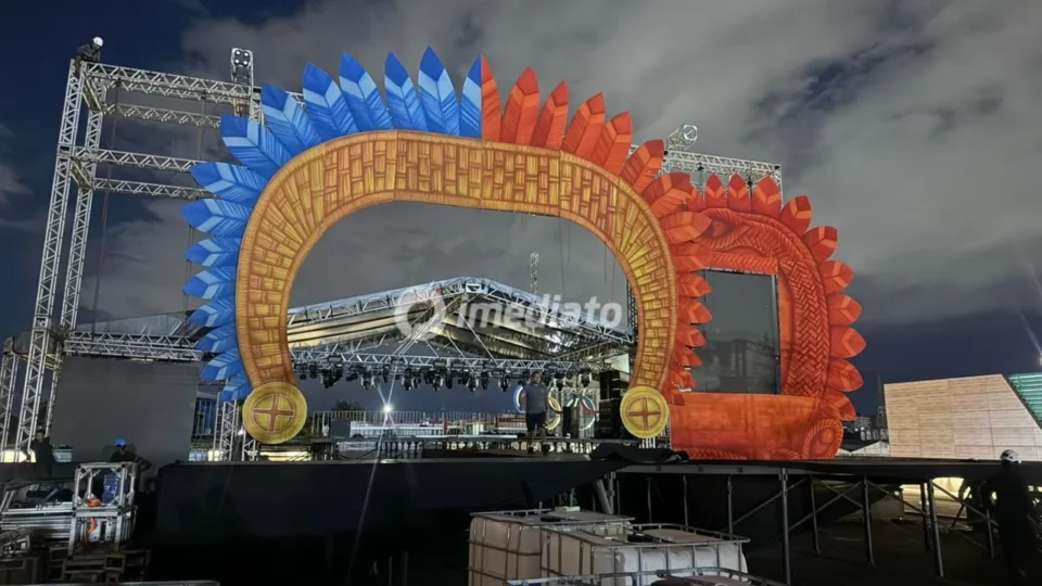 Confira como está a montagem da megaestrutura do Norte Bumbás na Arena da Amazônia