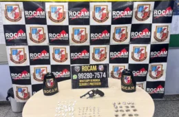 ROCAM apreende arma e mais de 90 trouxinhas de drogas após denúncia no bairro Nova Esperança, em Manaus