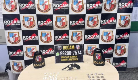 ROCAM apreende arma e mais de 90 trouxinhas de drogas após denúncia no bairro Nova Esperança, em Manaus