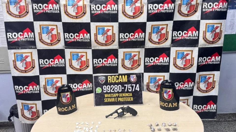 ROCAM apreende arma e mais de 90 trouxinhas de drogas após denúncia no bairro Nova Esperança, em Manaus