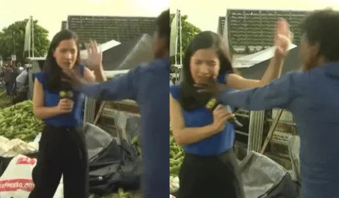 VEJA VÍDEO: Repórter é empurrada e agredida durante transmissão ao vivo em Mercado Central; emissora repudia o caso