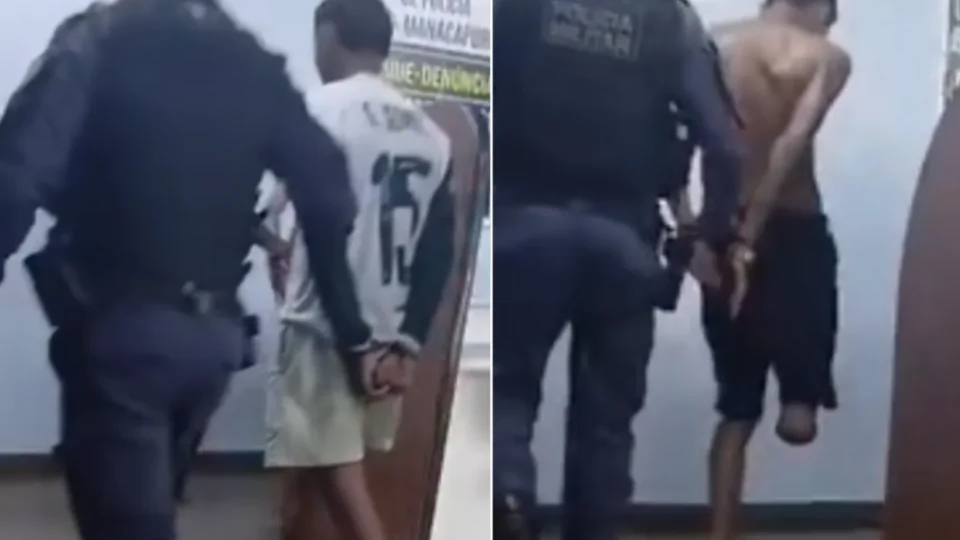 VEJA VÍDEO: Homem sem uma das pernas e comparsa são presos por roubo de celulares no interior do Amazonas