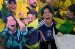 VEJA VÍDEO: Torcedor japonês se revolta com derrota para o Brasil e é consolado por brasileiros na arquibancada