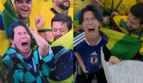 VEJA VÍDEO: Torcedor japonês se revolta com derrota para o Brasil e é consolado por brasileiros na arquibancada
