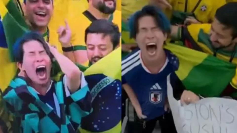 VEJA VÍDEO: Torcedor japonês se revolta com derrota para o Brasil e é consolado por brasileiros na arquibancada