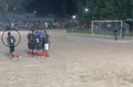 VEJA VÍDEO: Foragido por roubo é preso durante partida de futebol amador após tentar fugir da polícia