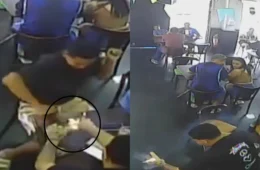 VEJA VÍDEO: Criança de 7 anos fica ferida após grupo de garotos soltarem rojão dentro de lanchonete; câmeras registram explosão