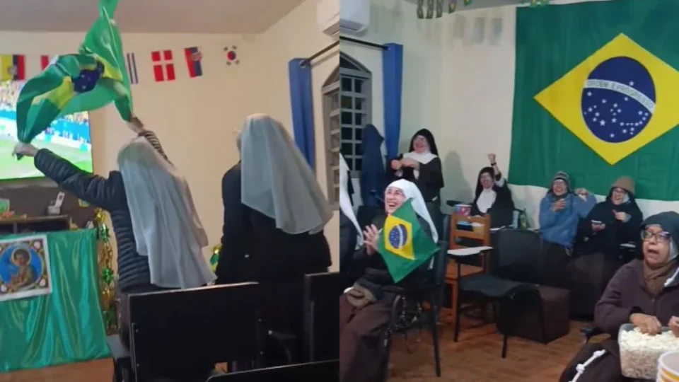 VEJA VÍDEO: Freiras viralizam ao comemorar vitória da Seleção Brasileira com muita animação em jogo na Copa do Mundo