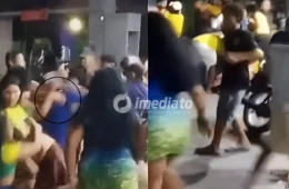 VEJA VÍDEO: Briga generalizada entre homens e mulheres após jogo do Brasil termina em pancadaria em posto de combustíveis de Coari