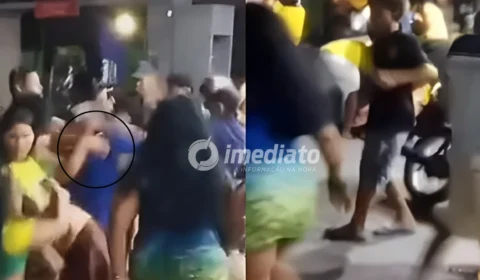 VEJA VÍDEO: Briga generalizada entre homens e mulheres após jogo do Brasil termina em pancadaria em posto de combustíveis de Coari