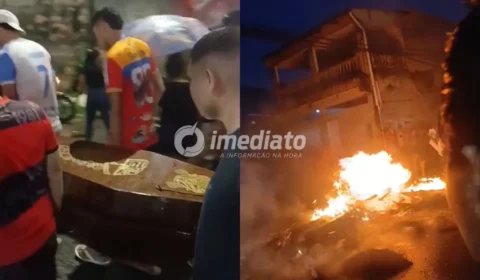 VÍDEO: Familiares protestam por justiça após morte de jovem e afirmam que ele teria sido atropelado por viatura da PM em Manaus