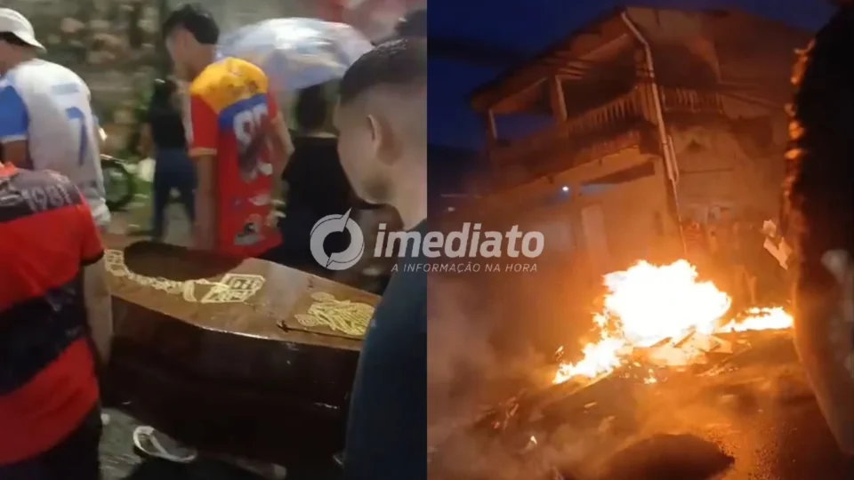 VÍDEO: Familiares protestam por justiça após morte de jovem e afirmam que ele teria sido atropelado por viatura da PM em Manaus