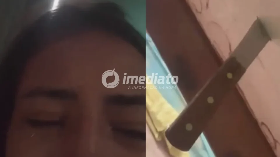 VEJA VÍDEO: Jovem agredida pelo ex-companheiro em Presidente Figueiredo mostra faca cravada na porta após suspeito descumpriu medida protetiva