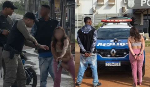 Vídeo: Mulher ‘dá à luz’ a pistola carregada durante abordagem e casal acaba preso