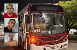 Trio assalta ônibus da linha 418 e suspeito é baleado durante troca de tiros com a polícia