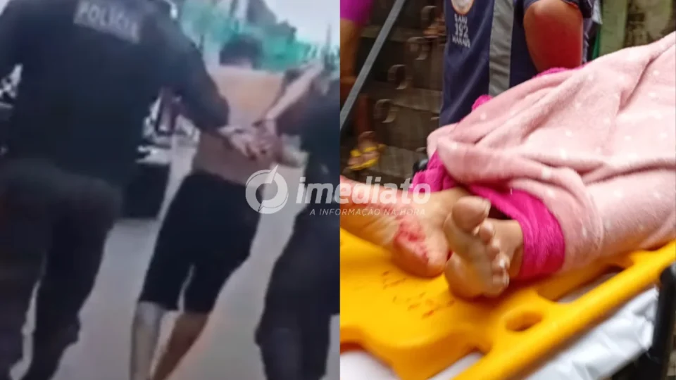 VÍDEO: Homem é preso após invadir casa, espancar e tentar matar a ex-companheira na frente da filha em Manaus; vítima está em estado grave
