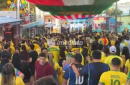 Rua 3 do bairro Alvorada reúne multidão para estreia do Brasil na Copa do Mundo de 2026