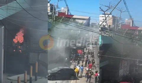 VÍDEO: incêndio atinge estabelecimento na Avenida Djalma Batista e mobiliza bombeiros em Manaus