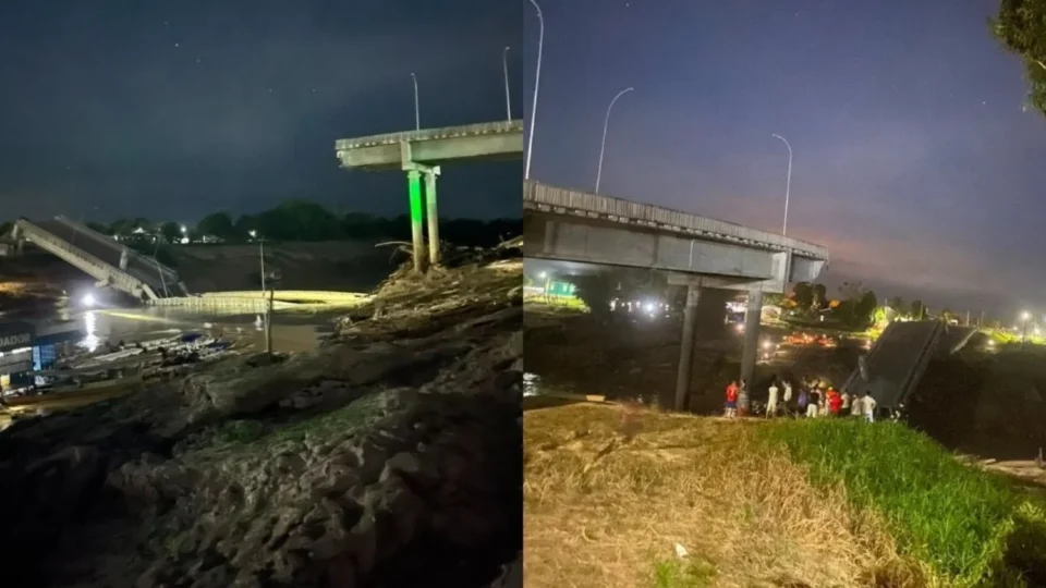 Ponte de R$ 36 milhões desaba dias após ser inaugurada e deixa pessoas feridas no Acre