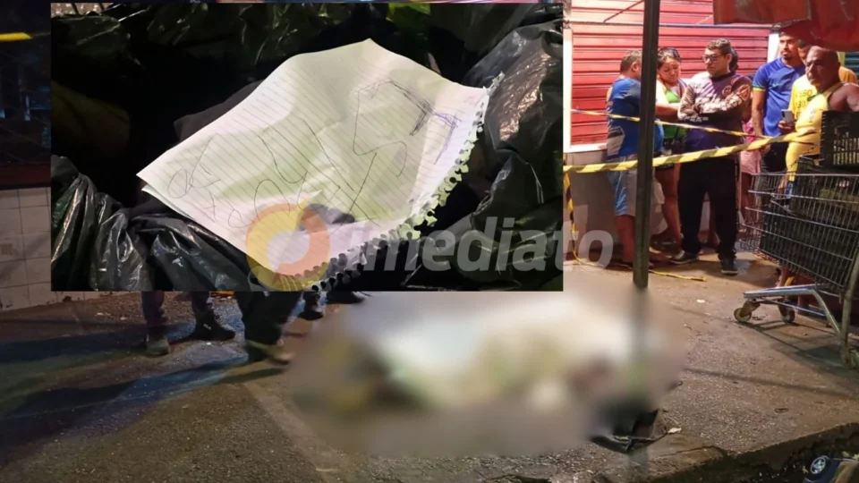 Veja vídeo: Corpo de homem é encontrado em carrinho de supermercado com bilhete escrito ‘Jack’ na Compensa