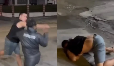 Veja o vídeo: Motoboy e morador saem na porrada após discussão por entrega