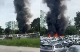 Veja o vídeo: Helicópteros colidem, deixam 6 mortos e provocam explosões em garagem da BYD