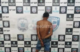 Foragido da Justiça é preso após atear fogo em patrimônio público na Rotatória do Coroado