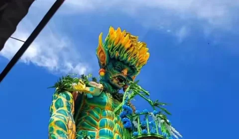 VEJA VÍDEO: clima de tensão: alegoria do Caprichoso cai durante preparação para o Festival de Parintins