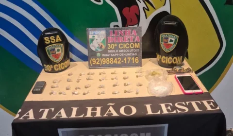 Homem é preso com oxi, cocaína e balança de precisão durante ação da PM contra o tráfico no Jorge Teixeira