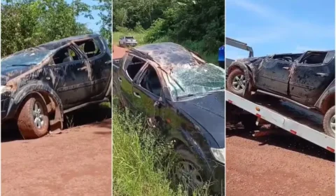 Grave: caminhonete capota em vicinal de Rorainópolis-RR e deixa cinco feridos
