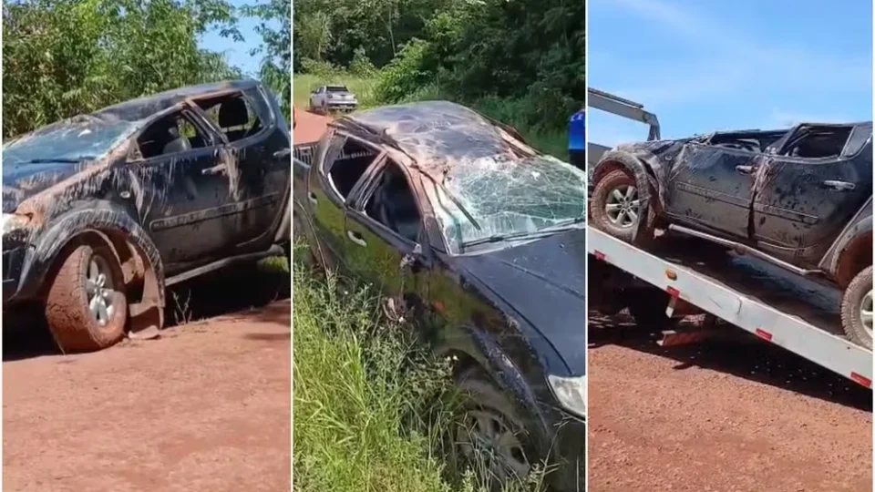 Grave: caminhonete capota em vicinal de Rorainópolis-RR e deixa cinco feridos