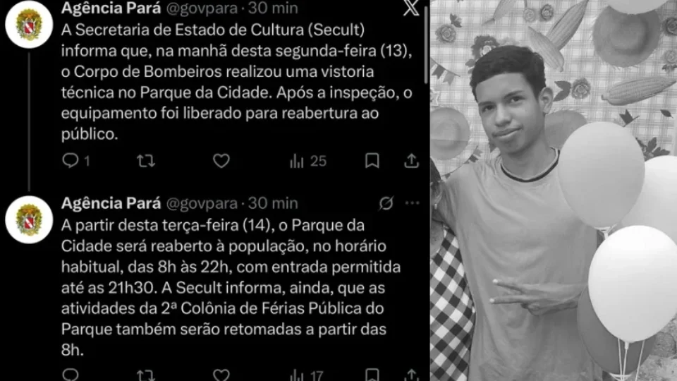 Parque da Cidade será reaberto após morte de adolescente eletrocutado em Belém