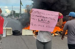 CAOS NA AUGUSTO MONTENEGRO| Moradores tocam fogo em pneus e bloqueiam avenida em protesto
