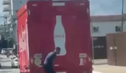 Homem é flagrado ‘morcegando’ em caminhão na Pedro Álvares Cabral, em Belém