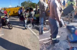 VÍDEOS FORTES: Micro-ônibus “Amarelinho” capota na Avenida Autaz Mirim e deixa vários passageiros feridos em Manaus