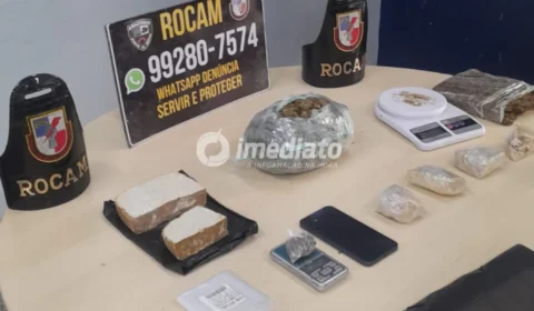 Mala com porções de maconha e oxi é encontrada após fuga de criminosos durante ação policial no bairro Nova Esperança