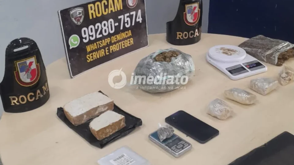 Mala com porções de maconha e oxi é encontrada após fuga de criminosos durante ação policial no bairro Nova Esperança